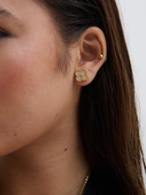 Load image into Gallery viewer, Clover Embellished 18K Gold Plated Earrings
