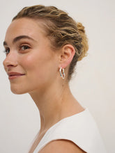 Load image into Gallery viewer, Wavy Textured Silver Plated Earrings