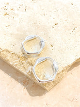 Load image into Gallery viewer, Wavy Textured Silver Plated Earrings