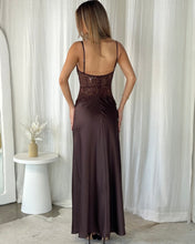 Load image into Gallery viewer, Iselle Lace Maxi Dress Brown