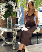 Load image into Gallery viewer, Iselle Lace Maxi Dress Brown