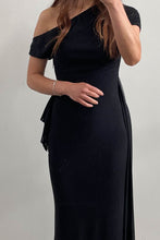 Load image into Gallery viewer, Mojito Draped Maxi Dress Black