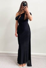 Load image into Gallery viewer, Mojito Draped Maxi Dress Black
