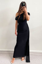 Load image into Gallery viewer, Mojito Draped Maxi Dress Black