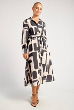 Load image into Gallery viewer, Leah Shirt Dress Black Print