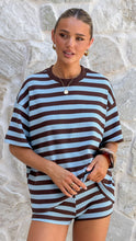 Load image into Gallery viewer, By Frankie | Waffle Tee & Shorts Set Choc Blue