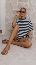 Load image into Gallery viewer, By Frankie | Waffle Tee & Shorts Set Choc Blue