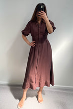 Load image into Gallery viewer, Aysha Contrast Stitch Midi Dress Chocolate