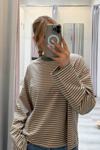Load image into Gallery viewer, Lauren Striped Long Sleeve Tee Beige Green