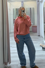 Load image into Gallery viewer, Lauren Striped Long Sleeve Tee Beige Red