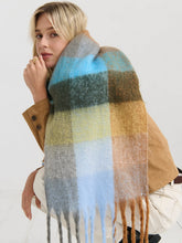 Load image into Gallery viewer, Biscuit Checkered Fluffy Scarf
