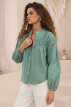 Load image into Gallery viewer, Riva Long Sleeve Cotton Top Green