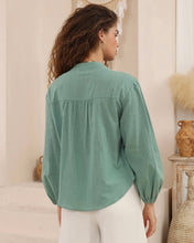 Load image into Gallery viewer, Riva Long Sleeve Cotton Top Green