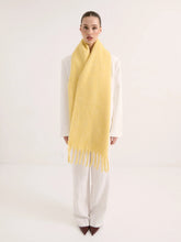 Load image into Gallery viewer, Betty Wool Plain Fluffy Scarf in Lemon
