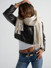 Load image into Gallery viewer, Betty Wool Plain Fluffy Scarf in Oatmeal