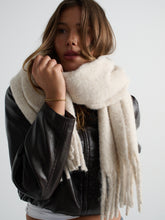 Load image into Gallery viewer, Betty Wool Plain Fluffy Scarf in Oatmeal