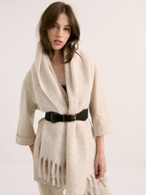 Load image into Gallery viewer, Betty Wool Plain Fluffy Scarf in Oatmeal