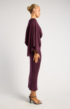 Load image into Gallery viewer, Two Way Wear Cape Knit Dress Wine