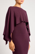 Load image into Gallery viewer, Two Way Wear Cape Knit Dress Wine