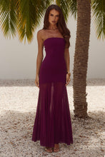 Load image into Gallery viewer, Remi Strapless Maxi Dress Plum | Runway The Label