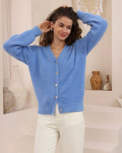 Load image into Gallery viewer, Estell Fluffy Cardigan Blue