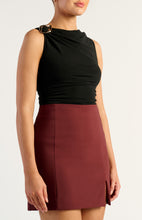 Load image into Gallery viewer, Helene Buckle Detail Jersey Top Black