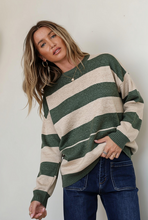 Load image into Gallery viewer, Iva Knit Jumper Khaki Latte Stripe