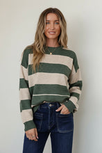 Load image into Gallery viewer, Iva Knit Jumper Khaki Latte Stripe