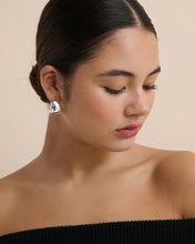 Load image into Gallery viewer, Dome Huggie Sterling Silver Plated Earrings