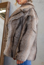 Load image into Gallery viewer, Elix Brown Faux Fur Coat