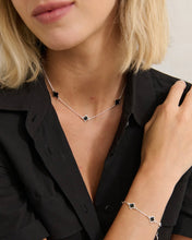 Load image into Gallery viewer, Clover Sterling Silver Plated Necklace in Black