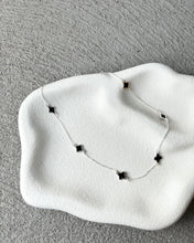 Load image into Gallery viewer, Clover Sterling Silver Plated Necklace in Black
