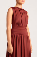 Load image into Gallery viewer, Cleo Ruched Jersey Dress Amber