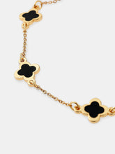 Load image into Gallery viewer, Clover 18K Gold Plated Bracelet in Black