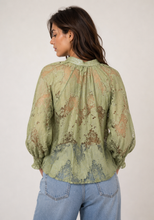 Load image into Gallery viewer, Vintage Floral Lace Blouse Sage