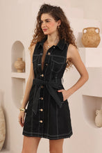 Load image into Gallery viewer, Akash Contrast Stitch Dress Black