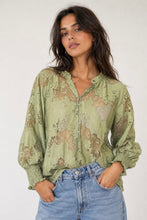 Load image into Gallery viewer, Vintage Floral Lace Blouse Sage