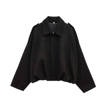 Load image into Gallery viewer, Yara Suede Bomber Jacket Black