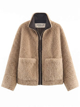 Load image into Gallery viewer, Thea Teddy Jacket Tan