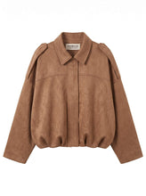 Load image into Gallery viewer, Yara Suede Bomber Jacket Soft Tan