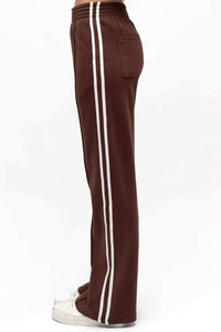 Ebby And I Pants Chocolate White Stripe