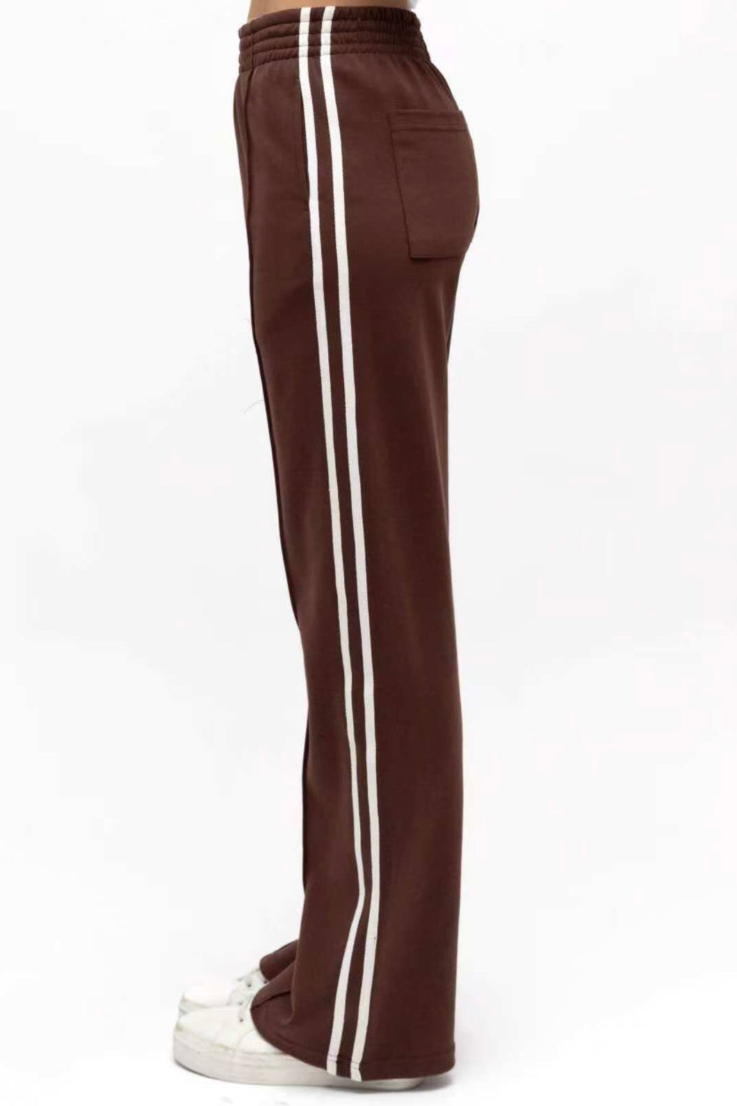 Ebby And I Pants Chocolate White Stripe