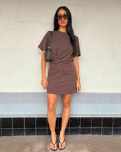 Load image into Gallery viewer, Gab Mini Dress Chocolate
