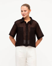 Load image into Gallery viewer, Patch Detail Shirt Black | White Closet
