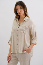 Load image into Gallery viewer, Lumina Sequin Linen Shirt Beige | Worthier
