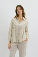 Load image into Gallery viewer, Lumina Sequin Linen Shirt Beige | Worthier
