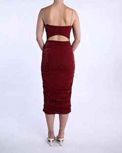 Sparkle Love Dress Burgundy