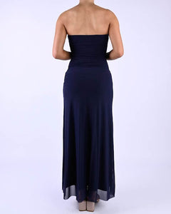 Kalena Strapless Mesh Dress Navy