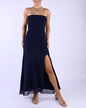 Load image into Gallery viewer, Kalena Strapless Mesh Dress Navy
