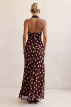 Load image into Gallery viewer, Rhea Maxi Dress Chocolate Polka Dot
